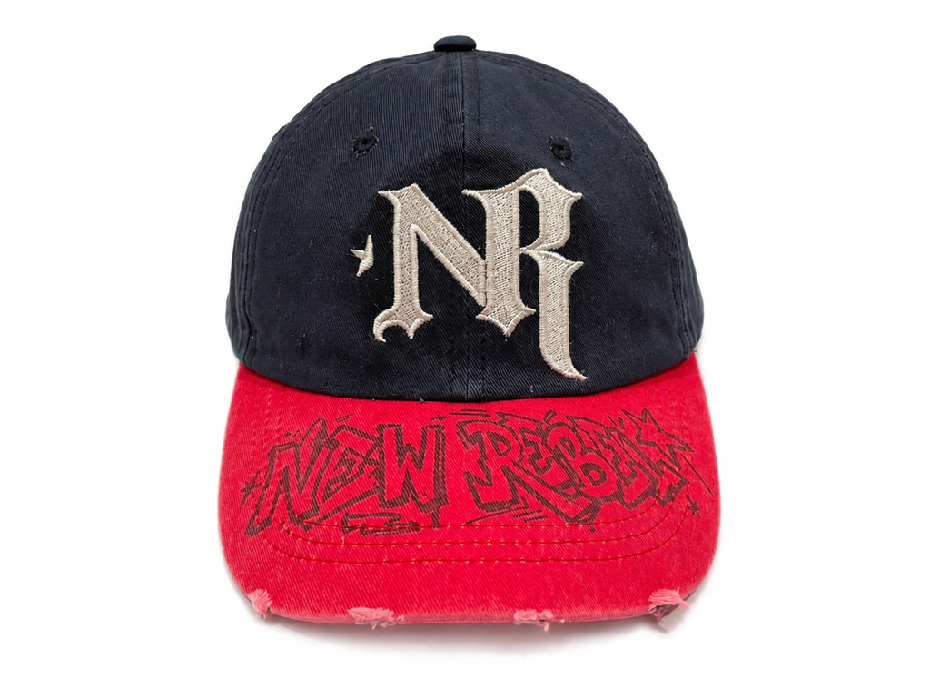 GRAFFITI HAT NAVY RED